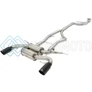 AFE 49-36328-B MACHFORCE XP SS-304 BLACK TIP 3.0IN-2.5IN DIA CAT BACK EXHAUST 11-13 BMW 335I (E90/E92) 3.0L