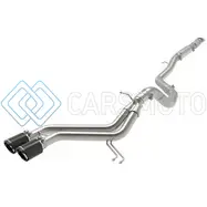 AFE 49-37018-C TAKEDA 2-1/2IN TO 3IN SS-304 CAT-BACK EXHAUST W/ C/F TIPS 13-17 HYUNDAI VELOSTER L4-1.6L