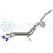 AFE 49-37018-L TAKEDA 2-1/2IN TO 3IN SS-304 CAT-BACK EXHAUST W/ BLUE FLAME TIPS 13-17 HYUNDAI VELOSTER L4-1.6L