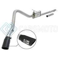 AFE 49-43076-B MACHFORCE XP EXHAUST 3IN-3.5IN SS SINGLE SIDE EXT CB W/ BLACK TIP 99-04 FORD F150 V8 5.4L/6.8L