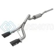 AFE 49-48056-B REBEL SERIES CB 2.5IN DUAL CENTER EXIT SS EXHAUST W/ BLACK TIPS 07-15 JEEP WRANGLER 3.6L/3.8L V6