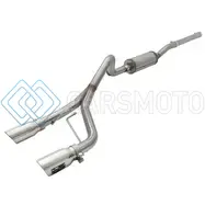 AFE 49-48056-P REBEL SERIES CB 2.5IN DUAL CENTER EXIT SS EXHAUST W/ POLISH TIP 07-15 JEEP WRANGLER 3.6L/3.8L V6