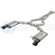 AFE 49-33087-B MACHFORCE XP 3IN 304 SS LOUD TONE CAT-BACK W/ BLACK TIPS 15-17 FORD MUSTANG V6-3.7L/V8-5.0L
