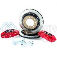 ALCON BKR5059D17 2007+ JEEP JK W/ 6X5.5IN HUB 355X22MM ROTOR 4-PISTON CALIPERS REAR BRAKE UPGRADE KIT - RED