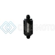 TURBOSMART TS-0402-1131 FPR BILLET INLINE FUEL FILTER 1.75IN OD 3.825IN LENGTH AN-8 MALE INLET - BLACK