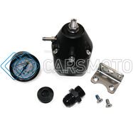 DEATSCHWERKS 6-2000-FRB-108 DWR2000 AFPR + PRESSURE GAUGE + 10AN & 8AN FITTINGS, ANODIZED BLACK