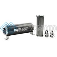 DEATSCHWERKS 8-03-160-010K-8 8AN, 10 MICRON, 160MM IN-LINE FUEL FILTER KIT