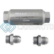 DEATSCHWERKS 8-03-70C-010K-8 -8AN, 10 MICRON, 70MM COMPACT IN-LINE FUEL FILTER KIT