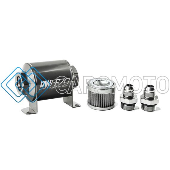 DEATSCHWERKS 8-03-070-100K-8 -8AN, 100 MICRON, 70MM IN-LINE FUEL FILTER KIT
