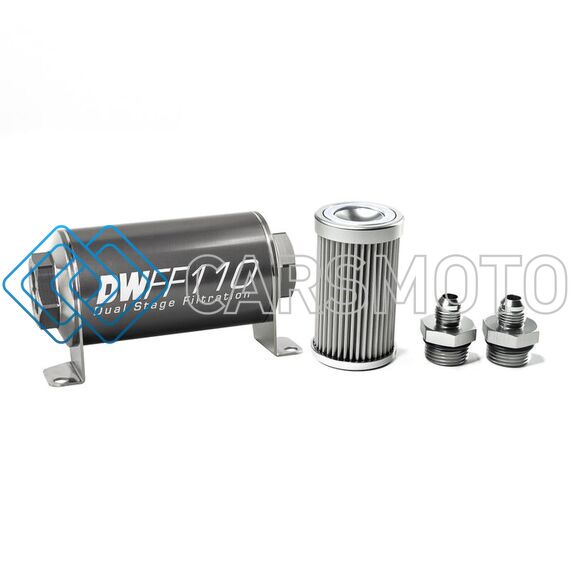 DEATSCHWERKS 8-03-110-010K-6 -6AN, 10 MICRON, 110MM IN-LINE FUEL FILTER KIT