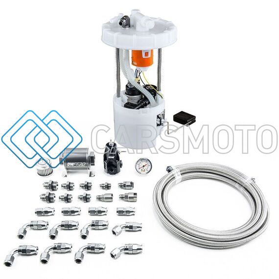 DEATSCHWERKS 9-401-608-7041 DW400 PUMP MODULE + RETURN KIT SS PTFE FOR 8TH GEN 2006-11 HONDA CIVIC SI K20