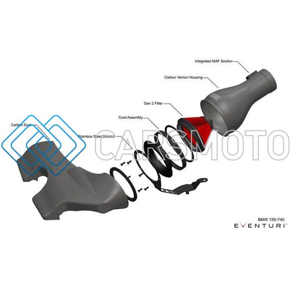 EVENTURI EVE-F60-306-INT ВПУСКНАЯ СИСТЕМА CARBON БЕЗ ВОЗДУХОЗАБОРНИКА ДЛЯ MINI JCW COUNTRYMAN
