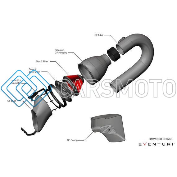 EVENTURI EVE-N20-CF-INT ВПУСКНАЯ СИСТЕМА BLACK CARBON ДЛЯ BMW N20 (120I, 220I, 320I, 328I)