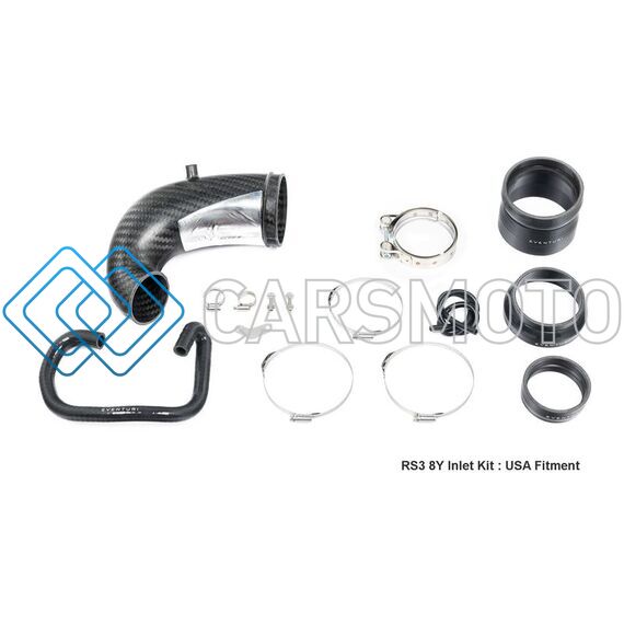 EVENTURI EVE-TRB8V8S-LHD-NIL ТУРБО-ИНЛЕТ ПАЙП CARBON БЕЗ ФЛАНЦА ДЛЯ AUDI RS3 / TTRS GEN 2 8V, 8Y (LHD)