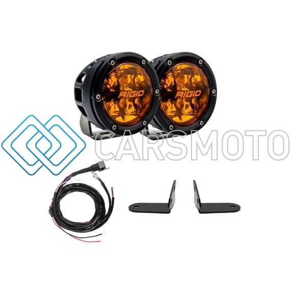 RIGID 41651 КОМПЛЕКТ ФАР 360 SERIES 4″ ДАЛЬНИЙ СВЕТ С ЯНТАРНОЙ ЛИНЗОЙ PRO ДЛЯ POLARIS RZR (В РЕШЕТКУ)
