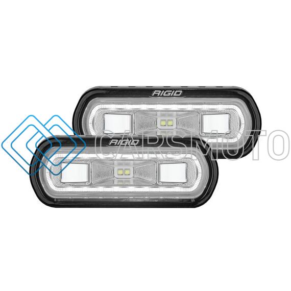 RIGID 53120 SR-L SERIES OFF-ROAD SPREADER POD 3 WIRE SURFACE MOUNT WITH WHITE HALO PAIR RIGID INDUSTRIES