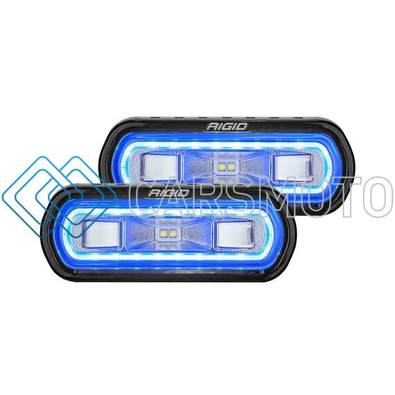 RIGID 53121 SR-L SERIES OFF-ROAD SPREADER POD 3 WIRE SURFACE MOUNT WITH BLUE HALO PAIR RIGID INDUSTRIES