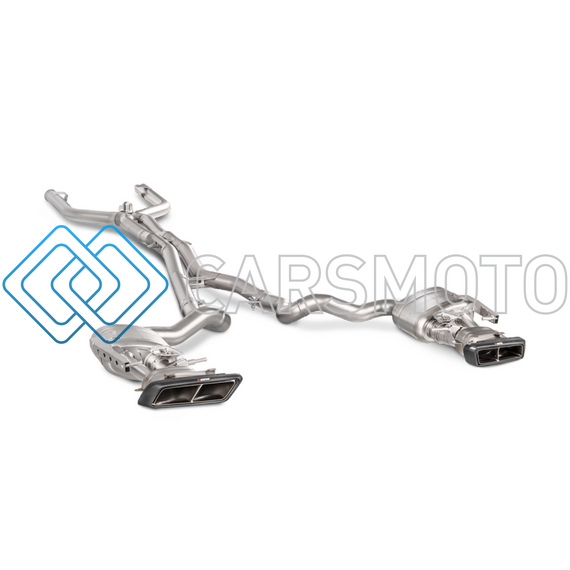 AKRAPOVIC MTP-ME/T/3H ВЫХЛОПНАЯ СИСТЕМА EVOLUTION LINE CAT-BACK TITANIUM С НАСАДКАМИ CARBON ДЛЯ MERCEDES C63 AMG COUPE (C205)