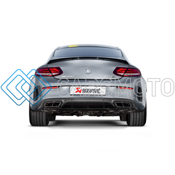 AKRAPOVIC MTP-ME/T/3H ВЫХЛОПНАЯ СИСТЕМА EVOLUTION LINE CAT-BACK TITANIUM С НАСАДКАМИ CARBON ДЛЯ MERCEDES C63 AMG COUPE (C205)
