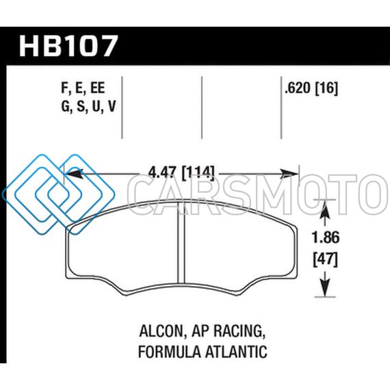 HAWK PERFORMANCE HB107U.620 CP2361/CP3228/CP5104/CP5144 AP RACING DTC-70 BRAKE PADS