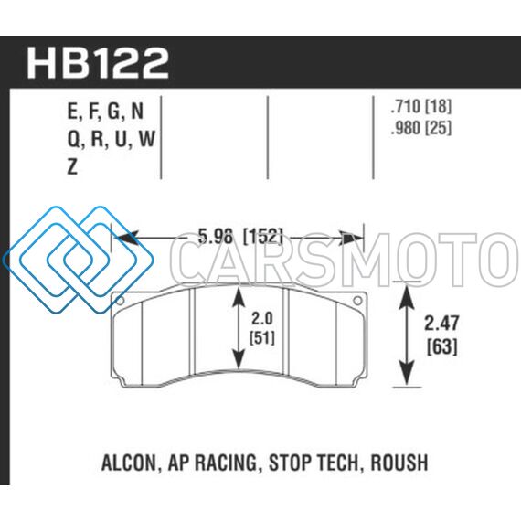 HAWK PERFORMANCE HB122W.710 STOPTECH ST-60 CALIPER DTC-30 RACE BRAKE PADS