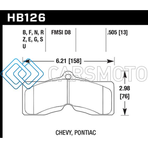 HAWK PERFORMANCE HB126S.505 78-82 CHEVY CORVETTE H-10 PERFORMANCE FRONT BRAKE PADS