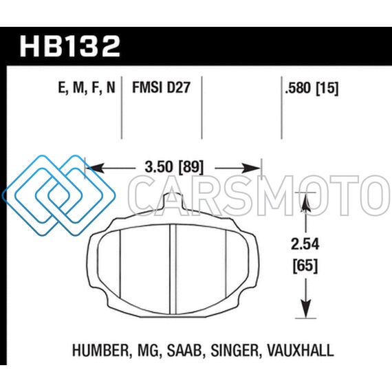 HAWK PERFORMANCE HB132N.580 HP+ STREET BRAKE PADS