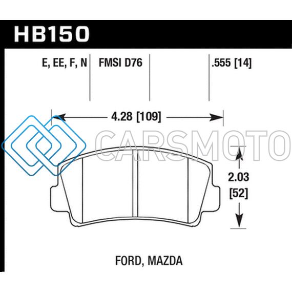 HAWK PERFORMANCE HB150F.555 HPS STREET BRAKE PADS