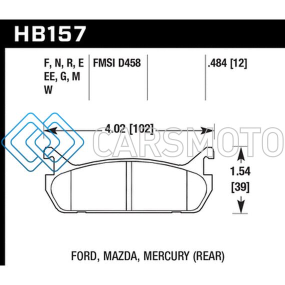 HAWK PERFORMANCE HB157E.484 89-93 MIATA BLUE 9012 RACE REAR BRAKE PADS D458