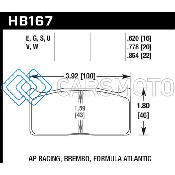 HAWK PERFORMANCE HB167G.778 AP RACING  DTC-60 RACE BRAKE PADS