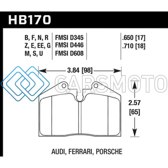 HAWK PERFORMANCE HB170N.650 HP+ STREET BRAKE PADS
