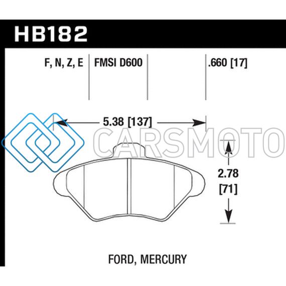 HAWK PERFORMANCE HB182Z.660 PERFORMANCE CERAMIC STREET BRAKE PADS