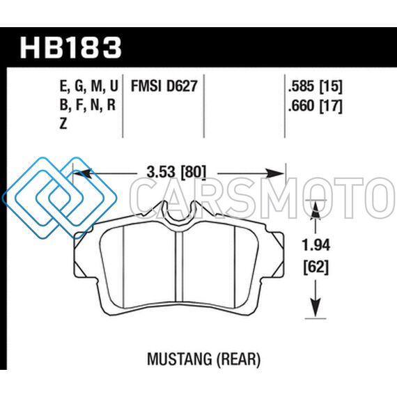 HAWK PERFORMANCE HB183N.585 HP+ STREET BRAKE PADS