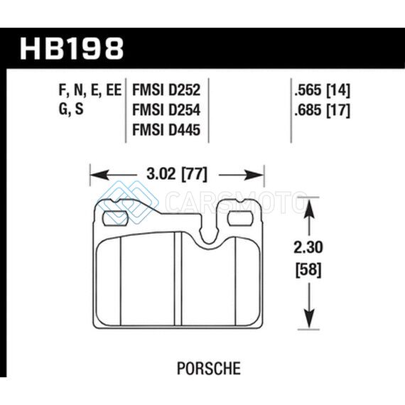 HAWK PERFORMANCE HB198E.685 77-88 PORSCHE 924 / 78-85 & 92-95 928 / 83-91 944 BLUE 9012 RACE REAR BRAKE PADS