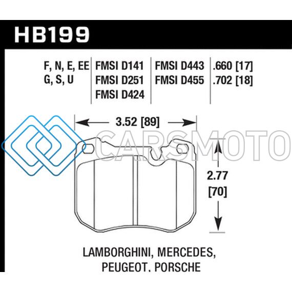 HAWK PERFORMANCE HB199F.702 HPS STREET BRAKE PADS