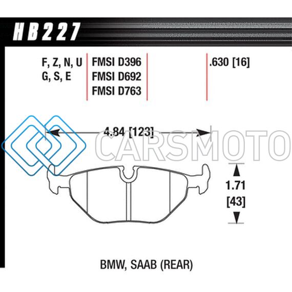 HAWK PERFORMANCE HB227S.630 92-95 BMW 325IS HT-10 RACE REAR BRAKE PADS