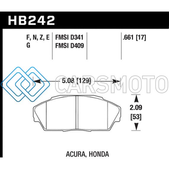 HAWK PERFORMANCE HB242N.661 HP+ STREET BRAKE PADS