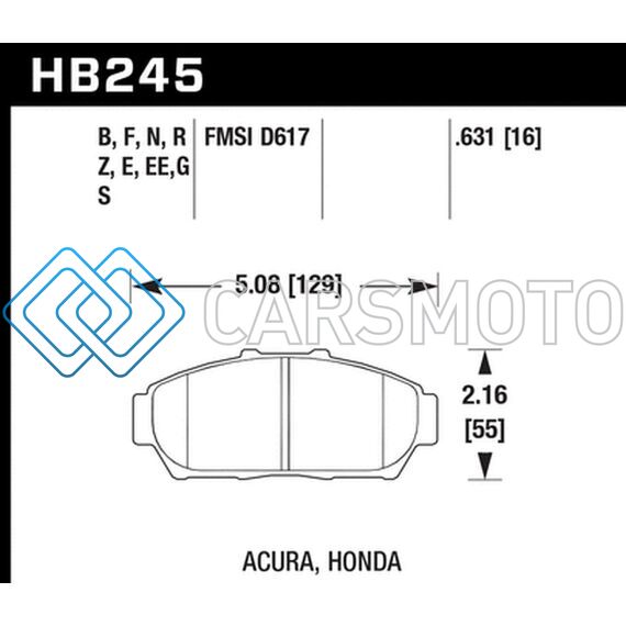 HAWK PERFORMANCE HB245E.631 94-01 ACURA INTEGRA (EXCL TYPE R)  BLUE 9012 RACE FRONT BRAKE PADS