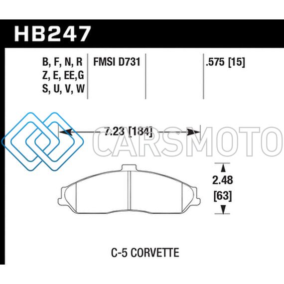 HAWK PERFORMANCE HB247U.575 04-09 CADILLAC XLR /  97-11 CHEVROLET CADILLAC / 05-06 PONTIAC GTO DTC-70 FRONT RACE BRAKE PADS
