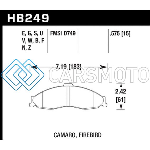 HAWK PERFORMANCE HB249F.575 HPS STREET BRAKE PADS