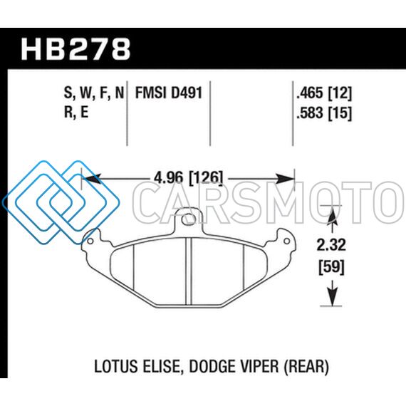 HAWK PERFORMANCE HB278F.583 HPS STREET BRAKE PADS