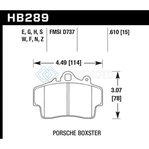 HAWK PERFORMANCE HB289E.610 97-08 PORSCHE BOXSTER / 07-08 CAYMAN BLUE 9012 RACE FRONT BRAKE PADS