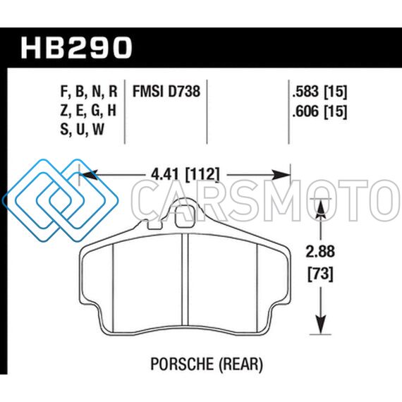 HAWK PERFORMANCE HB290W.606 99-08 PORSCHE 911 (996) CARRERA 4 / 97-04 PORSCHE BOXSTER DTC-30 RACE REAR BRAKE PADS