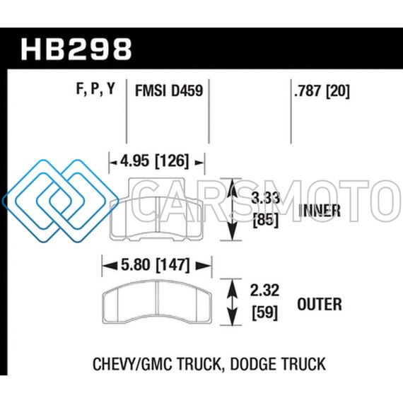 HAWK PERFORMANCE HB298F.787 HPS STREET BRAKE PADS