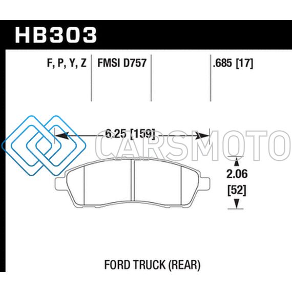 HAWK PERFORMANCE HB303P.685 SUPER DUTY STREET BRAKE PADS
