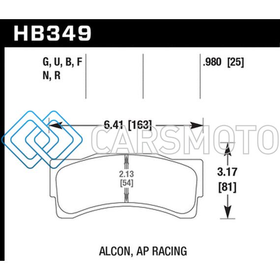 HAWK PERFORMANCE HB349U.980 AP RACING/ALCON ACURE/HONDA DTC-70 REAR RACE BRAKE PADS
