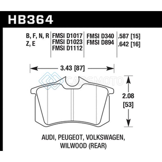 HAWK PERFORMANCE HB364F.587 HPS STREET BRAKE PADS