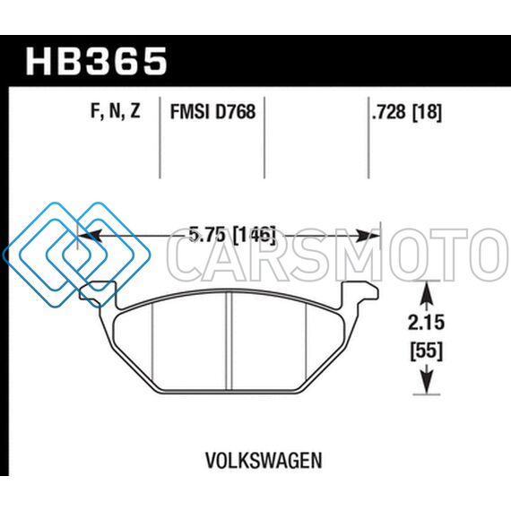 HAWK PERFORMANCE HB365N.728 HP+ STREET BRAKE PADS