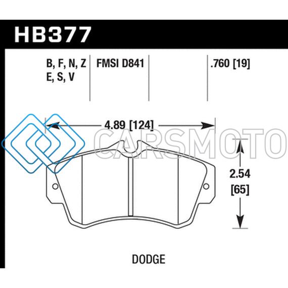 HAWK PERFORMANCE HB377N.760 SRT4 HP+ STREET FRONT BRAKE PADS