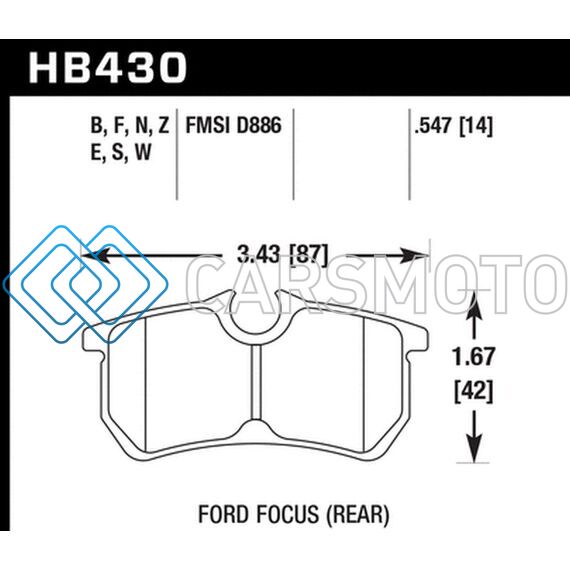 HAWK PERFORMANCE HB430F.547 HPS STREET BRAKE PADS